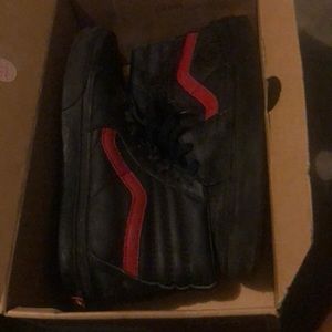 Blank in red vans high top